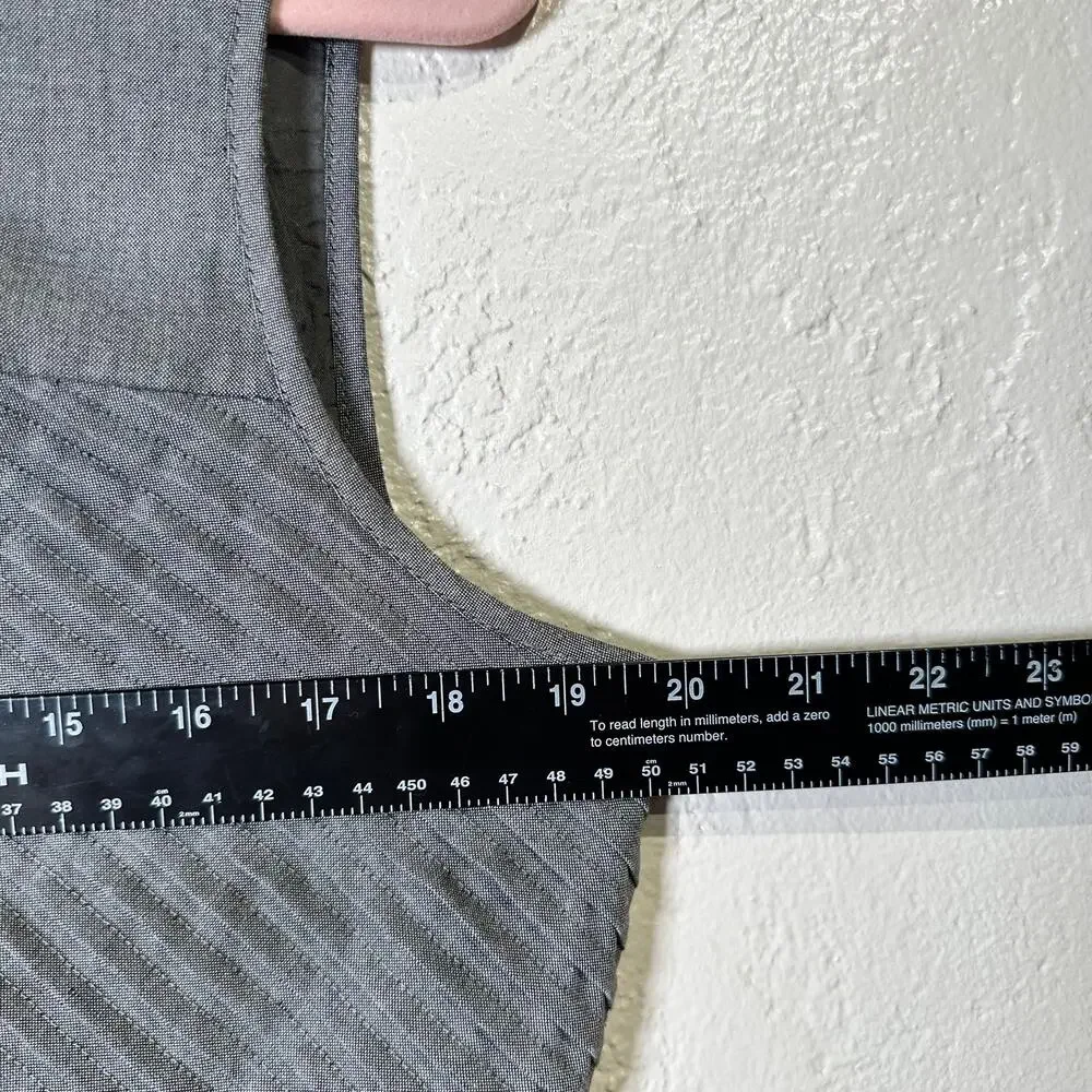 Tahari Arthur S. Levine 14 Fitted Sheath Dress Gray Professional Pintuck Pencil - Picture 6 of 7